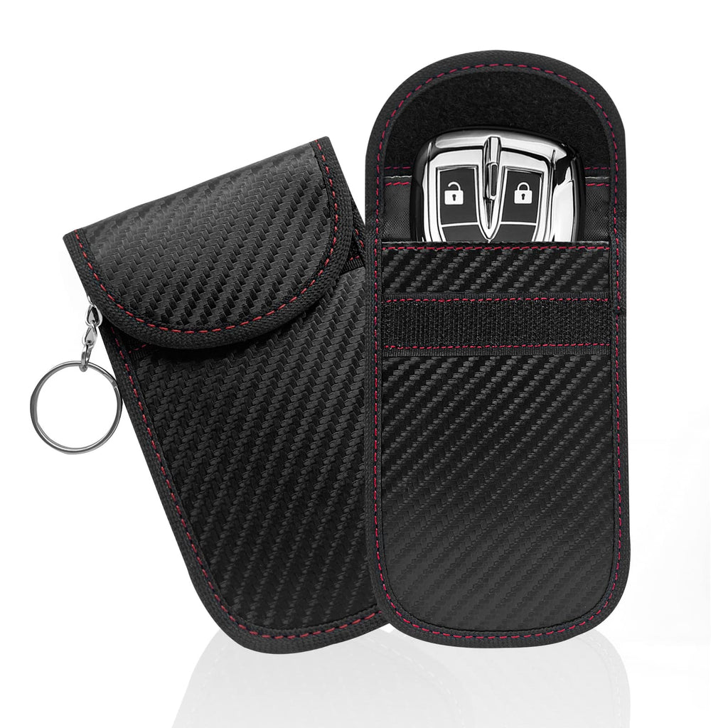  [AUSTRALIA] - 2 Pack Double-Layers Of Carbon Fiber Material Anti-Theft Faraday Pouch, Faraday Bags RFID Faraday Pouch Car Key Fob Blocking Pouch, Upgraded Faraday Bag For Key Fob