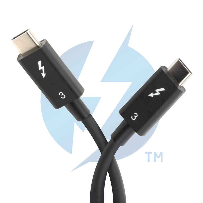  [AUSTRALIA] - Plugable Thunderbolt 3 Cable 40Gbps Supports 100W (20V, 5A) Charging, 2.6ft / 0.8m USB C Compatible [Thunderbolt 3 Certified] 0.8m 40Gb 5A