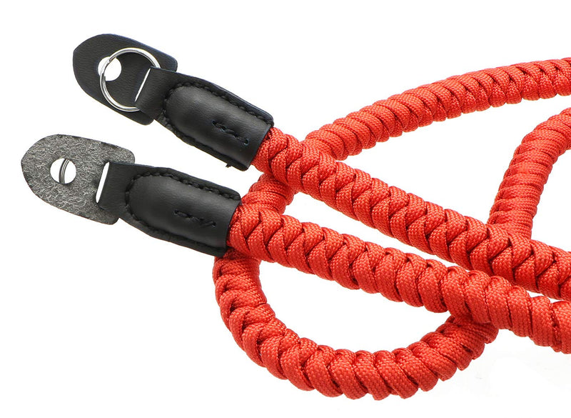  [AUSTRALIA] - HITHUT Paracord Woven Camera Neck Shoulder Strap Belt Hand Made For Canon Nikon Sony Olympus Pentax Fujifilm Panasonic SLR DSLR Digital Mirrorless Cameras 42 inch Red 105cm/42inch