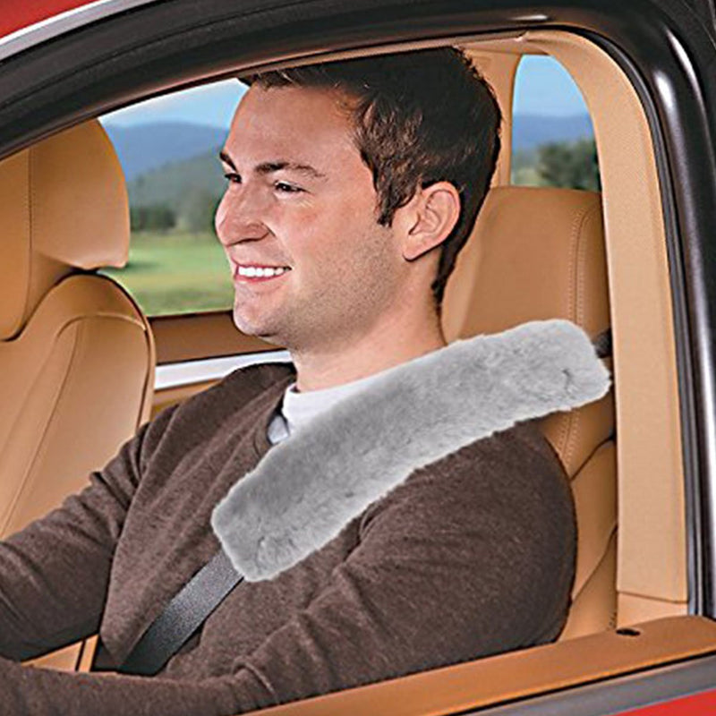 [AUSTRALIA] - Zone Tech Car Seat Belt Comfortable Soft Shoulder Pad - 4-Pack Lush Gray Premium Quality Seat Belt Comfortable Soft Shoulder Pad