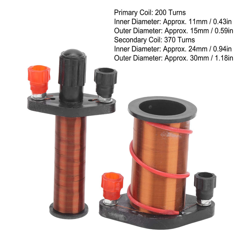  [AUSTRALIA] - Primary Secondary Coil Physical Electromagnetic Induction Coil Experiment Instrument Labs Demonstration Induction Coil with Soft Iron Core for Physics Teaching