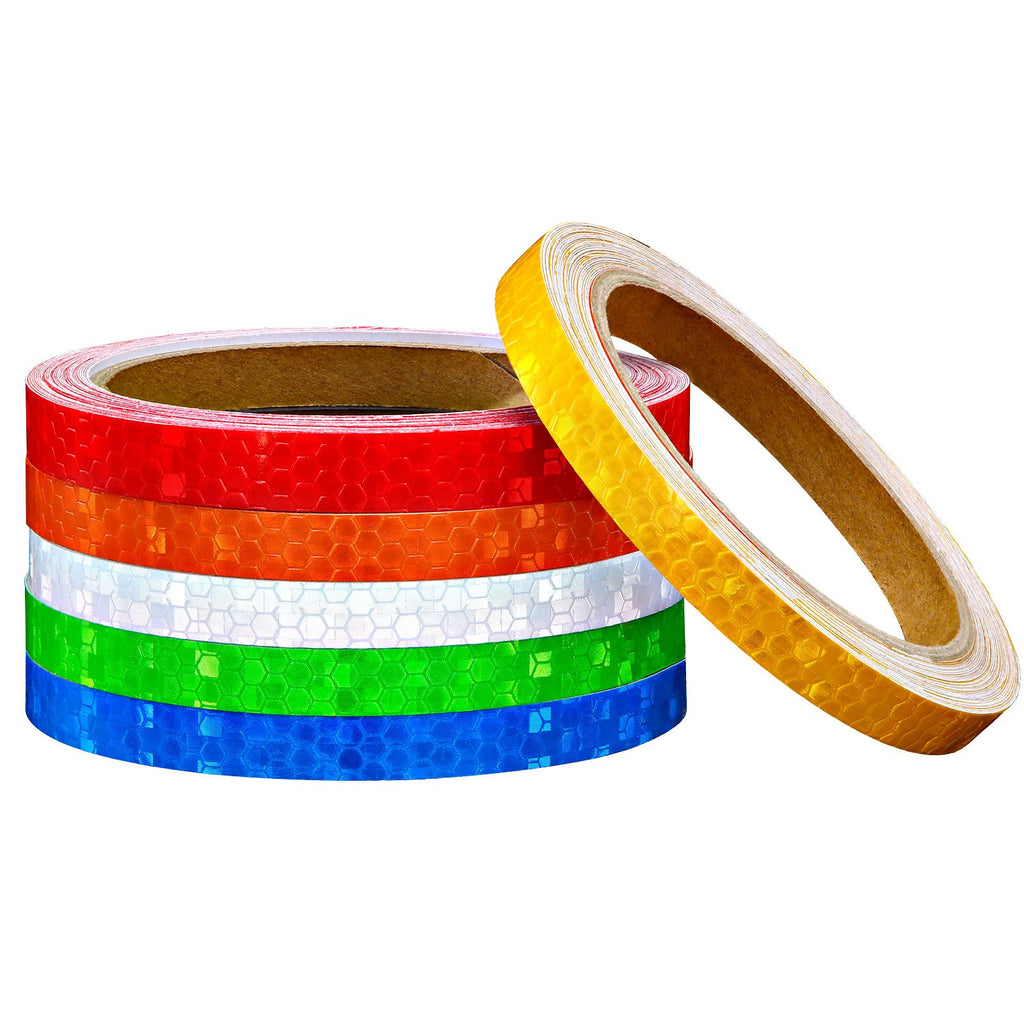  [AUSTRALIA] - 6 Rolls Reflective Tapes 6 Colors Reflective Warning Tape Night Safety Sticker, Silver, Blue, Red, Yellow, Orange, Green (0.4 Inch x 157 Feet) (0.4 Inch x 157 Feet) (0.4 Inch x 157 Feet) 0.4 Inch x 157 Feet