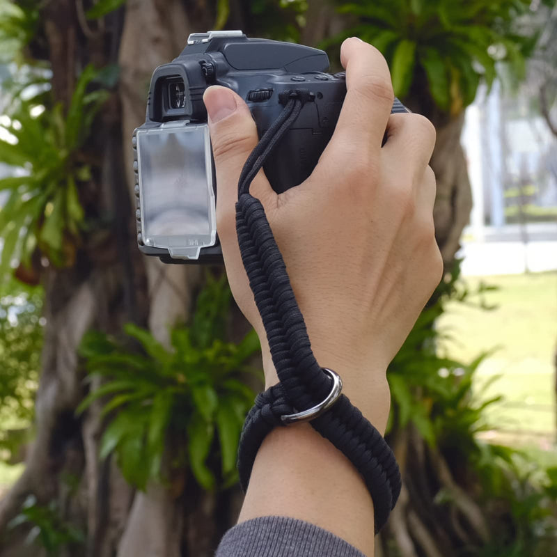  [AUSTRALIA] - VKO Lanyard Camera Wrist Strap, Camera Hand Strap Compatible with Canon Nikon Sony DSLR SLR Mirrorless Cameras Black