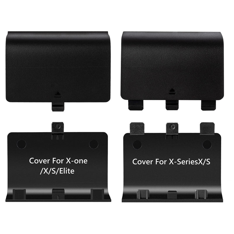  [AUSTRALIA] - Xbox One Controller Battery Cover,Replacement Battery Doors Shell Repair Part Compatible with Xbox Series X|S/Xbox One/X/S/Elite Wireless Controller, Upgraded - 4 Pack | Black