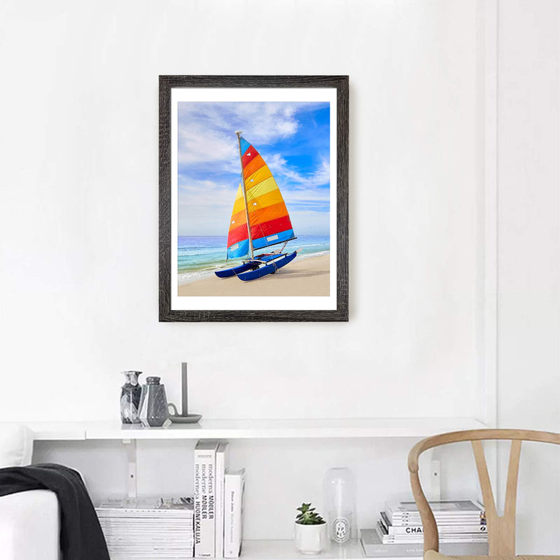  [AUSTRALIA] - Soonrada 12x16 Frame, Display 11x14 Pictures with Mat or 12 x 16 Photos Without Mat, Wood Picture Frames for Horizontal and Vertical Wall Mounting