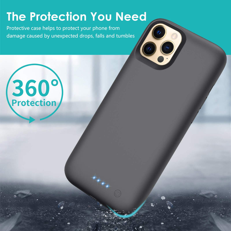  [AUSTRALIA] - Battery Case for iPhone 12 Pro Max [6.7 inch], Pxwaxpy [7800mAh] Portable Protective Charging Case Extended Battery Backup Pack for Apple iPhone 12 Pro Max Rechargeable Charger Case