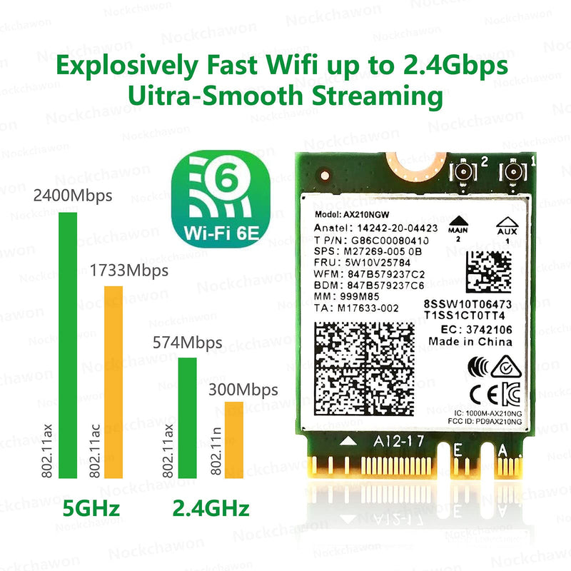  [AUSTRALIA] - 802.11AX WiFi 6E AX210NGW WiFi Card,Expand to Tri-Band 6GHz/5GHz/2.4GHz M.2 NGFF Wireless Bluetooth 5.2 Card Interface WiFi Adapter for Laptop Support Windows 10/11 64bit