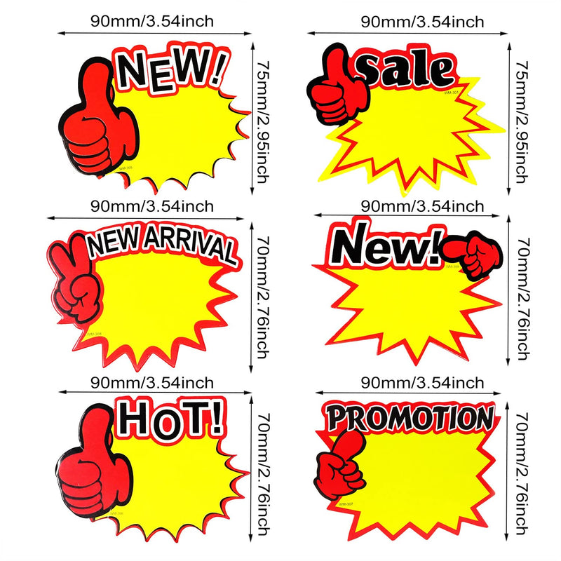  [AUSTRALIA] - Honbay 150PCS Starburst Sale Paper Signs Sign Cards Burst Paper Signs Retail Sale Tags for Retail Store Party Favors,Garage Sale (6 Style)
