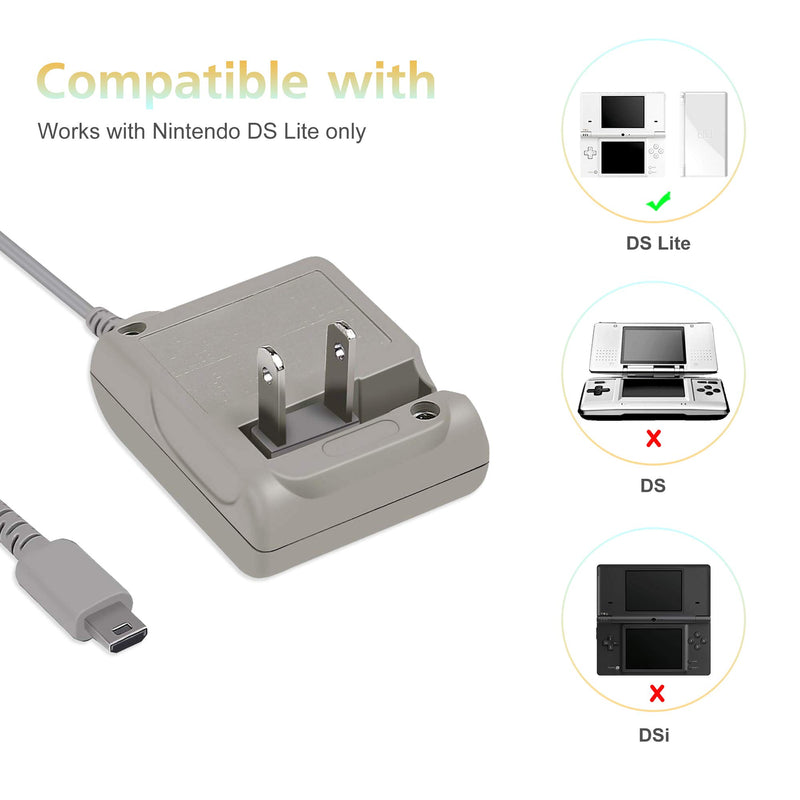 DS Lite Charger, AC Adapter for Nintendo DS Lite Systems Power Charger, Wall Travel Charger Power Cord Charging Cable 5.2V 450mA - LeoForward Australia