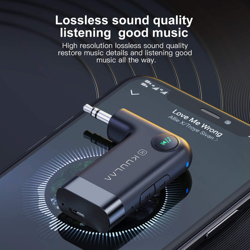 Bluetooth 5.0 Receiver, Kuulaa Car Bluetooth Adapter Portable Wireless Audio Aux Bluetooth Adapter for Car, Music, Speaker, Headphones - 2021 Upgrade - LeoForward Australia
