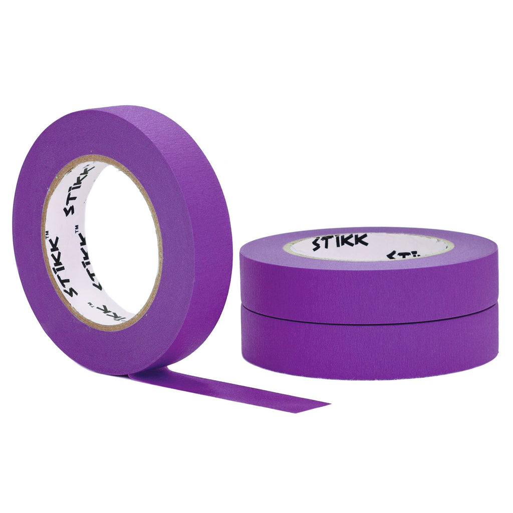  [AUSTRALIA] - 3 Pack 1" inch x 60yd STIKK Purple Painters Tape 14 Day Easy Removal Trim Edge Finishing Decorative Marking Masking Tape (.94 in 24MM) 3 Pack