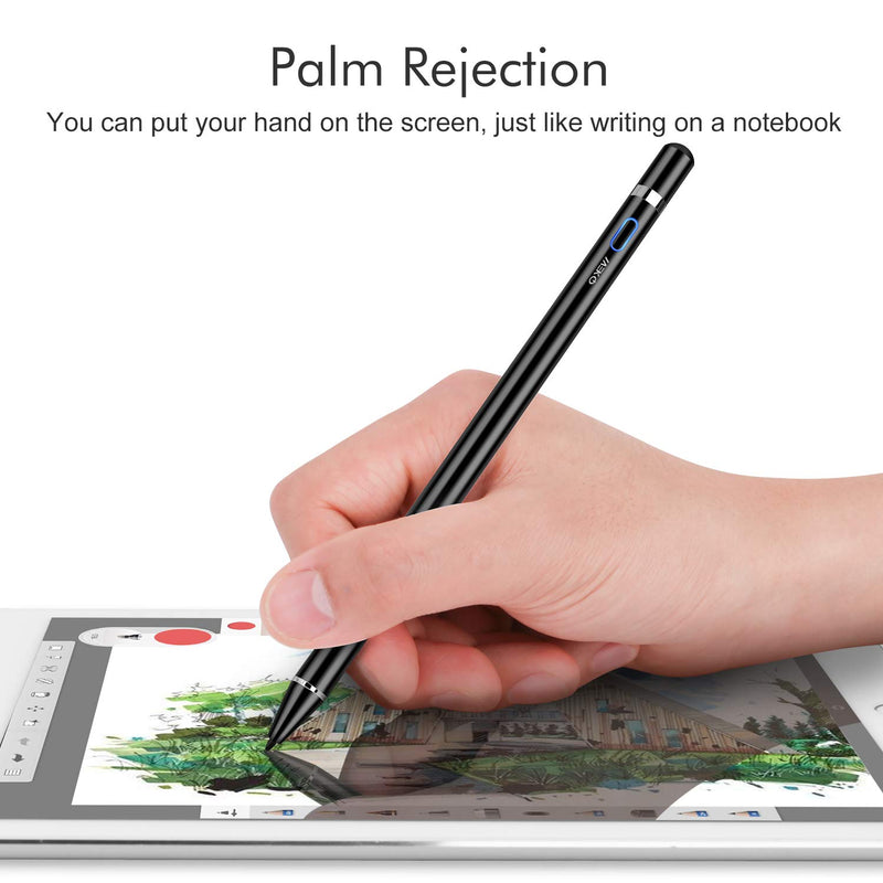 MEKO Upgraded Fine Tip Stylus Pen with Palm Rejection, Compatible for 2018&2019&2020 Apple iPad Pro 11/12.9 Inch 3rd&4th Gen , iPad 6th/7th/8th Gen/Air 3rd/4th Gen/Mini 5th Gen Digital Pencil -Black Black - LeoForward Australia