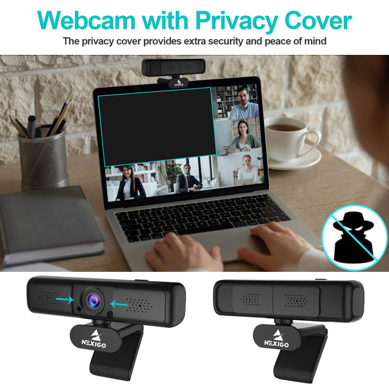  [AUSTRALIA] - NexiGo N650 2K 4MP Zoomable Webcam with Privacy Cover & Dual Microphone, 3X Digital Zoom, 95-Degree Viewing, Quad HD Business USB Camera for Online Class, Zoom Skype Facetime OBS Teams