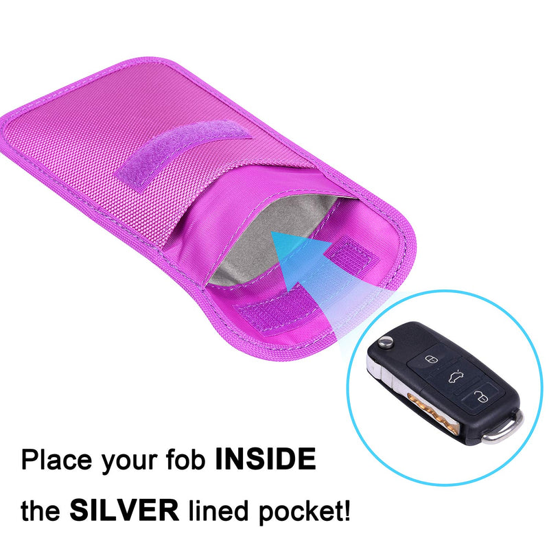  [AUSTRALIA] - Wisdompro Faraday Bag for Phones and Faraday Key FOB Protector Bundle - Purple