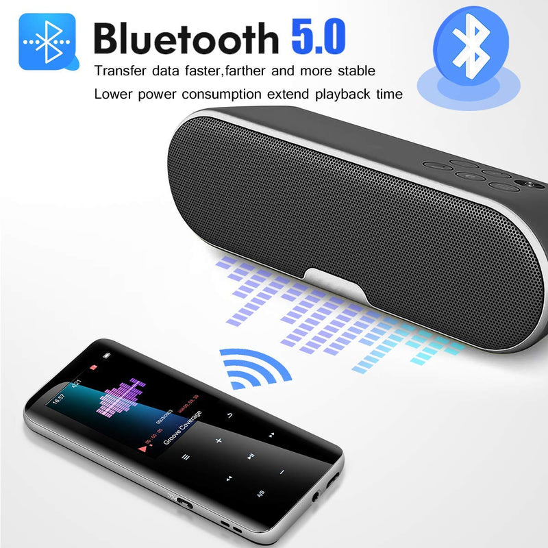  [AUSTRALIA] - 32GB Mp3 Player with Bluetooth 5.0 - Portable Digital Lossless Music Player for Walking Running,Super Light Metal Shell Touch Buttons with TF Card Expansion,