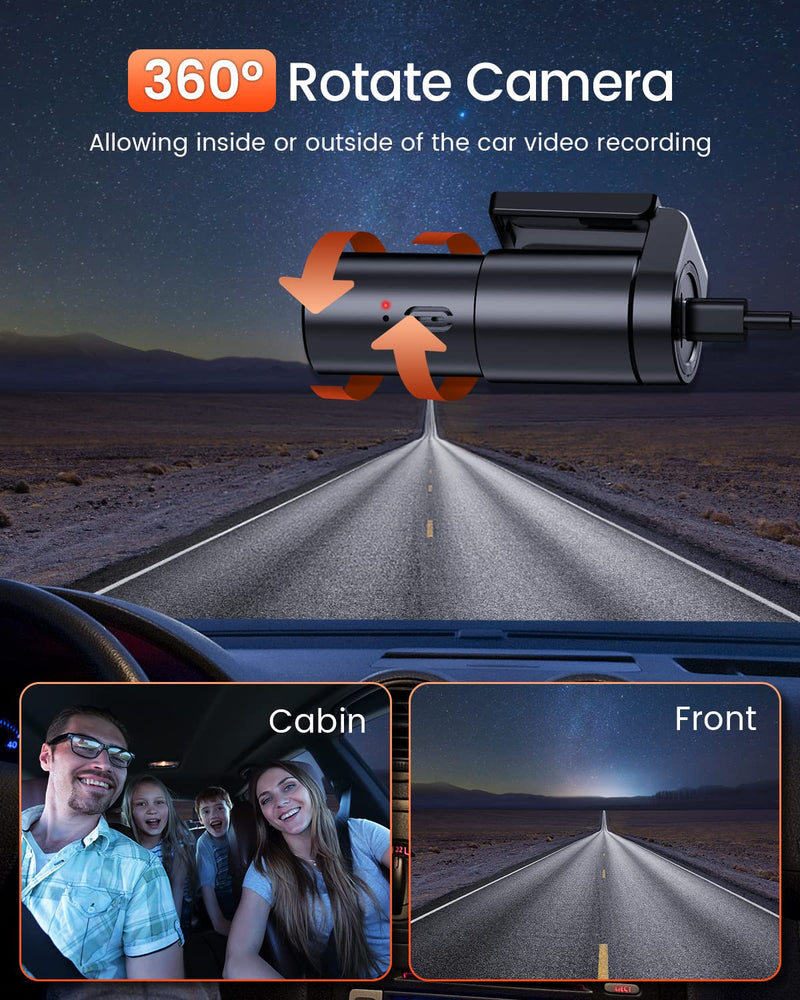  [AUSTRALIA] - Dash Cam WiFi 2.5K Car Camera, Front Dash Camera for Cars with Night Vision, 24 Hours Parking Mode, WDR, Loop Recording, G-Sensor, 170°Wide Angle, APP, Support 360° Rotation X9PRO