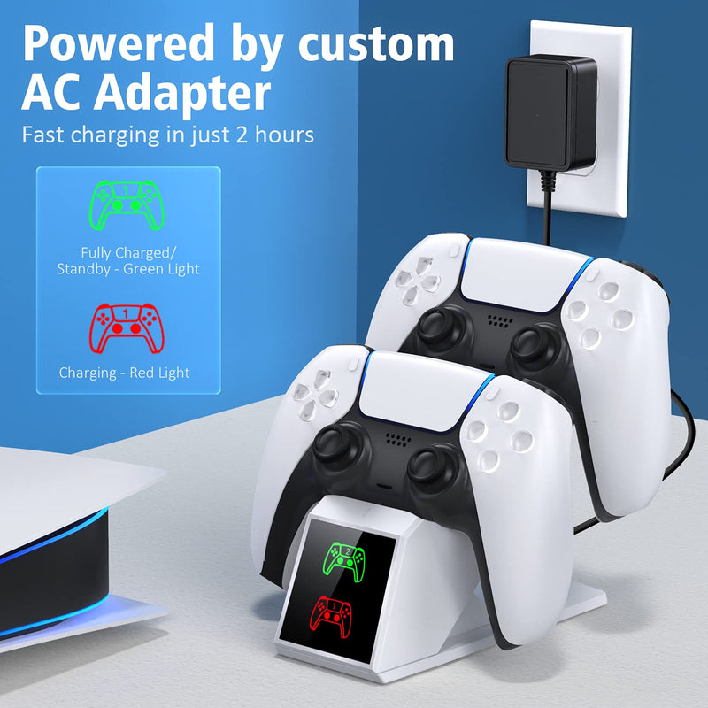  [AUSTRALIA] - OIVO PS5 Controller Charger for Dualsense Charging Station, Dual PS5 Remote Charger Dock 5V/3A Fast Charging Stand with LED Indicator for Playstation 5 Controller Accessories