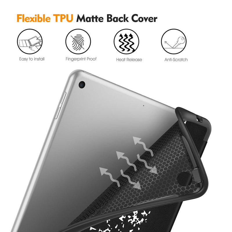  [AUSTRALIA] - Fintie SlimShell Case for iPad 9th / 8th / 7th Generation (2021/2020/2019 Model) 10.2 Inch - [Built-in Pencil Holder] Soft TPU Protective Stand Back Cover with Auto Wake/Sleep, Composition Book Black ZA-Composition Book Black