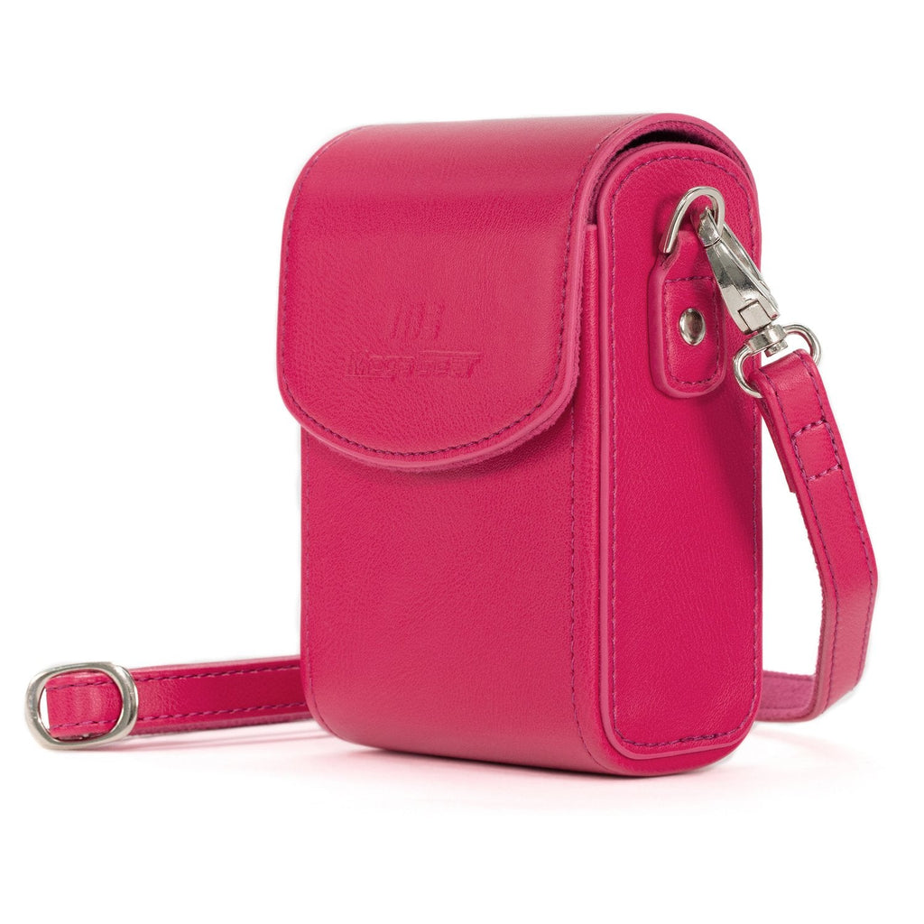  [AUSTRALIA] - MegaGear MG1504 Canon PowerShot SX740 HS, SX730 HS Leather Camera Case with Strap - Hot Pink