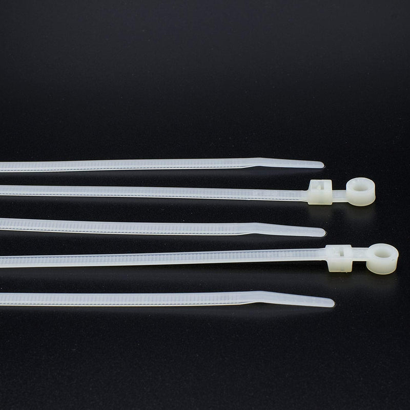  [AUSTRALIA] - 7 inch White Nylon Zip Ties - Strong Zip Tie, Wire Ties - Indoor and Outdoor Rated - Screw Mounting Hole, Zip Ties (Wire Ties, Cable Ties), 100 Pack - White - 7" 7 Inch
