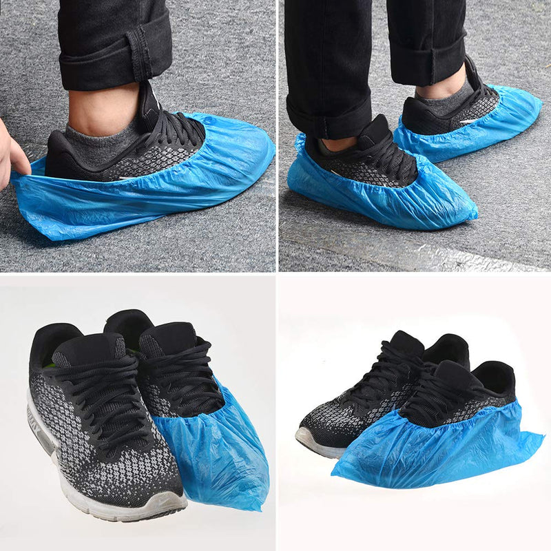  [AUSTRALIA] - Dssiy 100 Pack Disposable Hygienic Boot & Shoe Covers 100 pack(50 Pairs)|Waterproof Slip Resistant Non-Slip, Durable for Construction, Workplace, Indoor Carpet Floor Protection,One Size Fits Most Blue