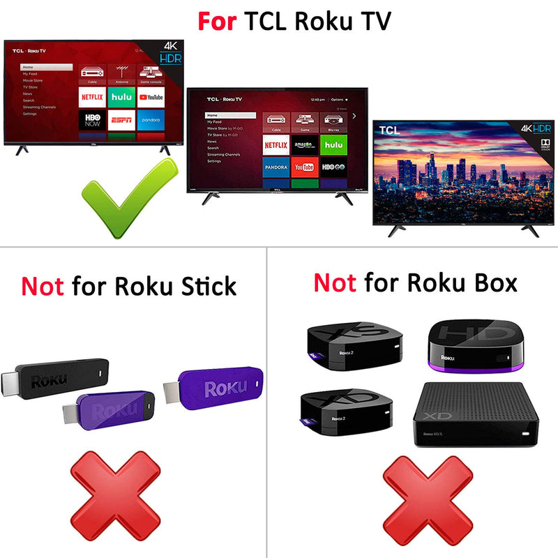 New RC280 Easy to use Remote Control with Netflix Sling hulu vudu Keys fits for TCL Roku TV 32FS4610R 32S800 32S850 32S3850 48FS3700 55FS3700 65S405 43S405 49S405 40S3800 55UP120 32S4610R 50FS3750 - LeoForward Australia