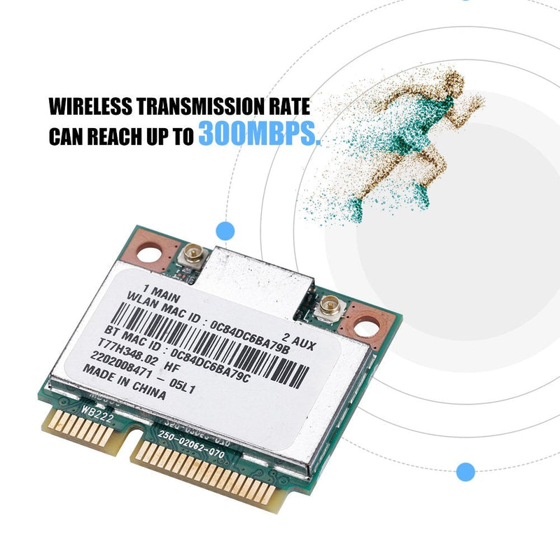  [AUSTRALIA] - WLAN Card WiFi Card,Dual Band Network Card 2.4G/5Ghz AR5B22 Network 300Mbps Bluetooth 4.0 WiFi Mini PCI-E Wireless Card WiFi Bluetooth Card