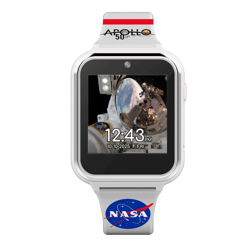  [AUSTRALIA] - Accutime Kids NASA Astronaut White Educational Learning Touchscreen Smart Watch Toy for Boys, Girls, Toddlers - Selfie Cam, Learning Games, Alarm, Calculator, Pedometer and More (Model: NAS4011AZ)