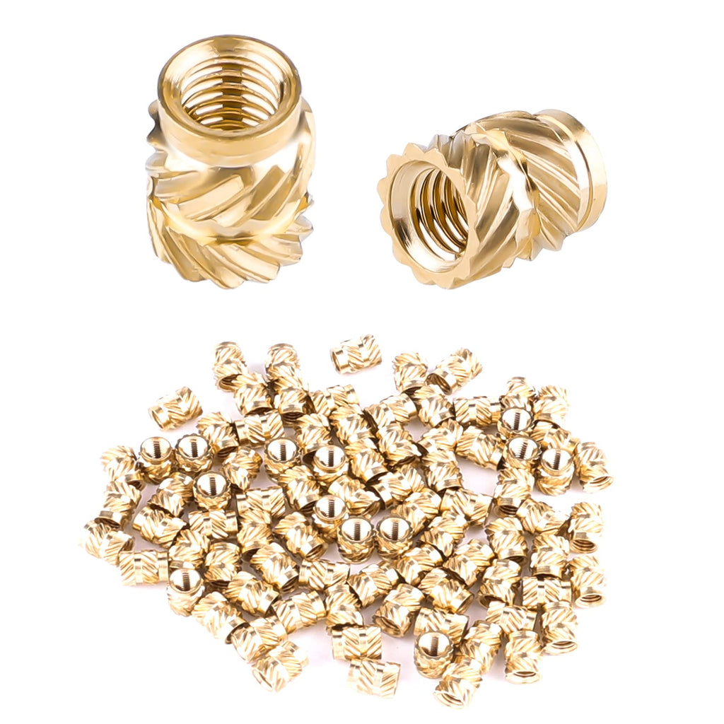  [AUSTRALIA] - AIEX 100pcs 3D Printing Brass Nuts, M3 Threaded Insert Knurled Brass Nuts Female Thread Knurled Heat Embedment Nut for 3D Printing Parts Loptop Automotive Plastic Shell(M3*4.6x5.7mm)