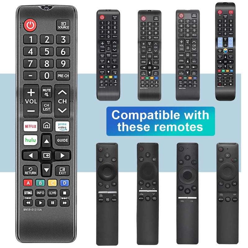  [AUSTRALIA] - Gvirtue BN59-01315A Remote Control Replacement for Samsung-Smart-TV-Remote All Samsung LED QLED LCD 6/7/8/9 Series 4K UHD HDTV HDR Flat Curved Smart TV, with Netflix, Prime Video and Hulu Button