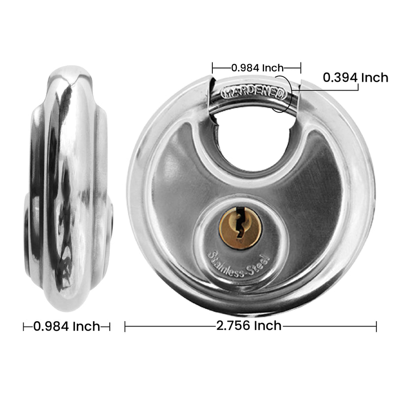  [AUSTRALIA] - NU-SET Lock | Round Laminated Padlock | Single Round Padlock for Door Security | Home Improvement & Door Hardware (Black) Black Regular