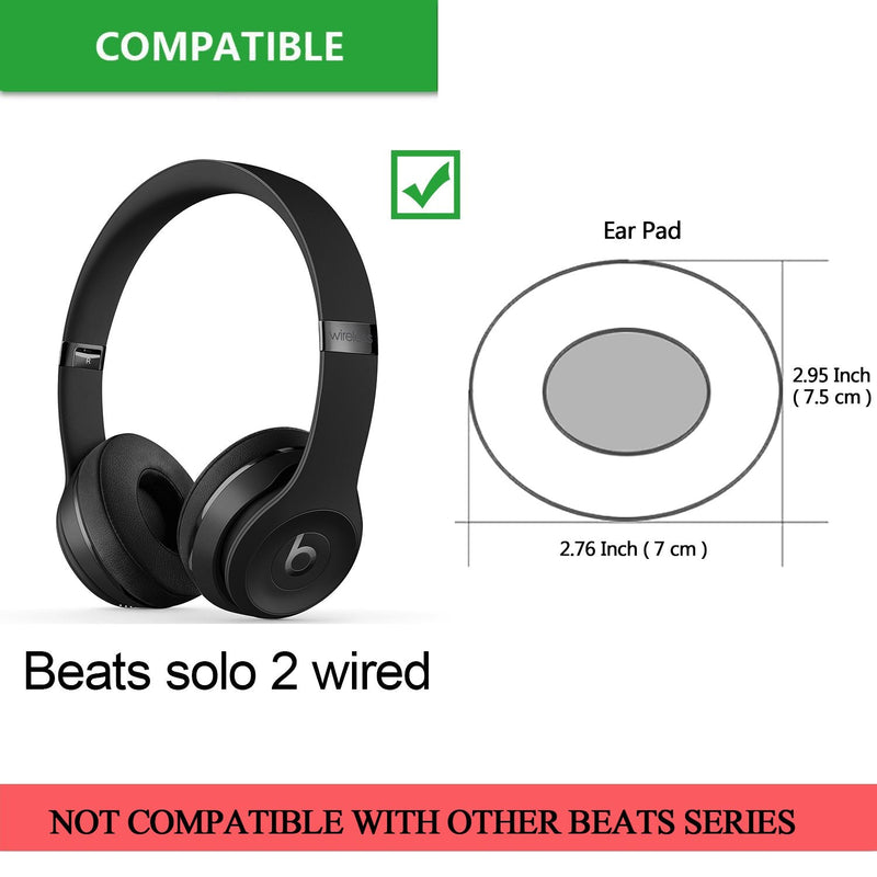  [AUSTRALIA] - Solo 2 Wired Replacement Earpads - JARMOR Protein Leather & Memory Foam Ear Cushion Pads for Beats Solo2 Wired On-Ear Headphones by Dr. Dre ONLY (Does NOT FIT Solo 2.0/3.0 Wireless) - Blue