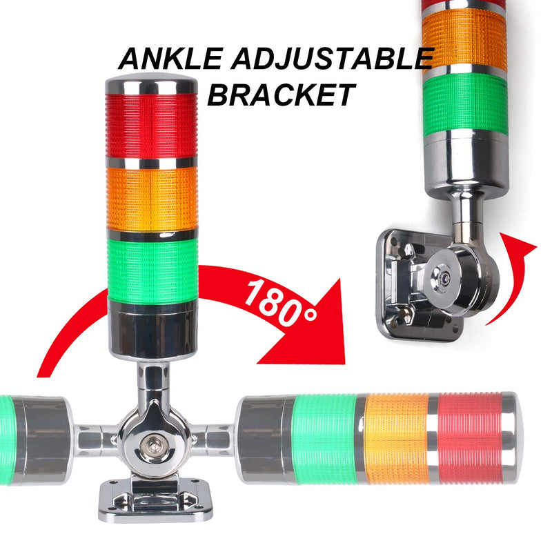  [AUSTRALIA] - 110V to 220V LED Stack Tower Lights, Industrial Warning Lights, Andon Lights, Column Signal Tower Indicator Lamp Beacon, Continuous/Flashing Light Switchable, 2 Level (without Buzzer) AC 110 to 220V 2-Layers/no Buzzer