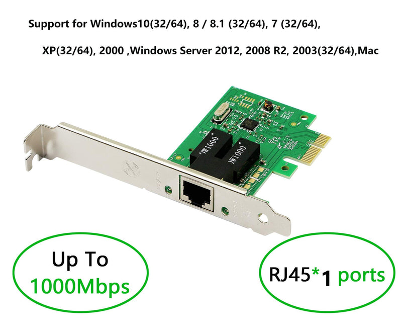  [AUSTRALIA] - CERRXIAN Gigabit Ethernet PCI Express 1x Slot PCI-E Network Card 10/100 / 1000Mbps with Low Profile Bracket for Desktop PC