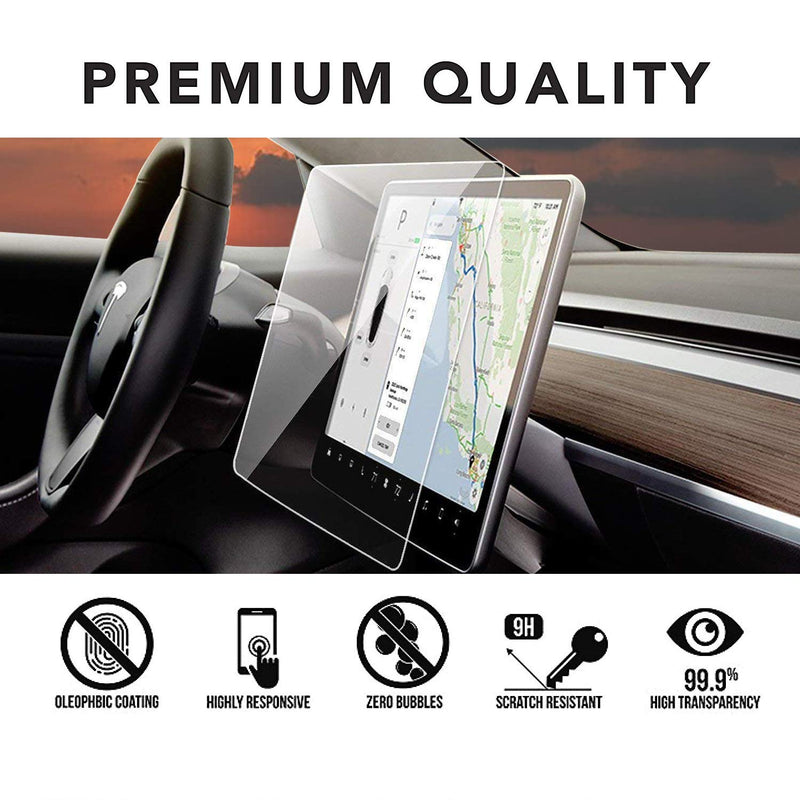  [AUSTRALIA] - Model 3 Center Screen Protector Model 3 Model Y 15" Center Control Touchscreen Car Navigation Touch Screen Protector Tempered Glass 9H Anti-Scratch and Shock Resistant for Model 3 Screen Protector