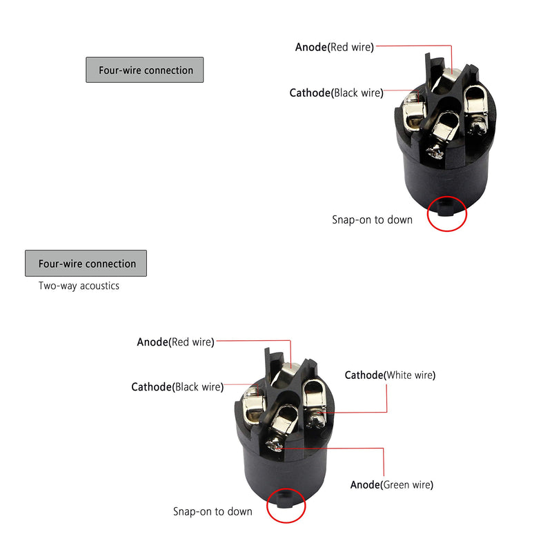  [AUSTRALIA] - Speakon NL4FC，GELRHONR NL4 Connector Round Speaker Plug Twist Lock 4 Pole Speaker Plug Compatible with Speakon NL4FC, NL4FX, NLT4X, NL2FC, NA4LJ, NA4LJX, NL4MP, NL4MPR - 2 Pairs