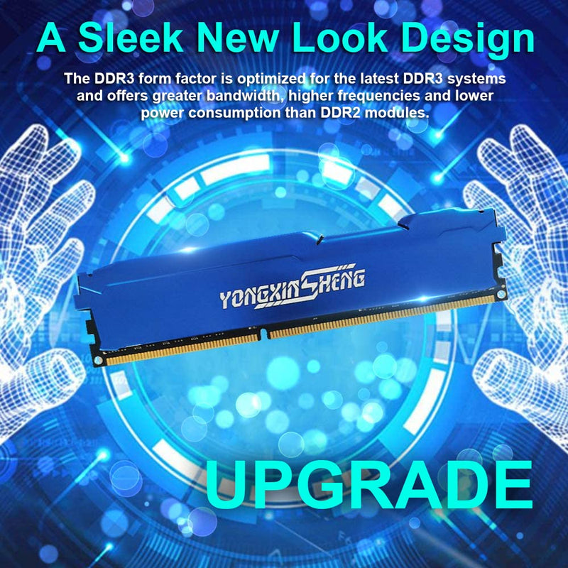  [AUSTRALIA] - DDR3 8GBx2 (16GB kit) 1600MHz PC3-12800 CL11 240Pins 1.5V Non-ECC Unbuffered UDIMM Desktop Memory RAM (Blue) 16GB Kit(2x8GB) Blue-Desktop