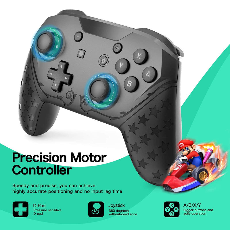  [AUSTRALIA] - Wireless Pro Controller Compatible with Switch/Switch Lite, YCCTEAM Remote Gamepad Joystick with NFC, Double Vibration and Wake up Function