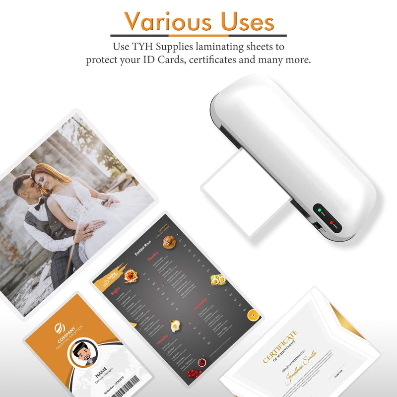  [AUSTRALIA] - Tyh Supplies 100-Pack 2 x 3.5 Inch 5 Mil Business Card Clear Hot Glossy Thermal Laminating Pouches Lamination Sheet Laminator Pockets 2.3" x 3.7" - 5 Mil 100 Pack