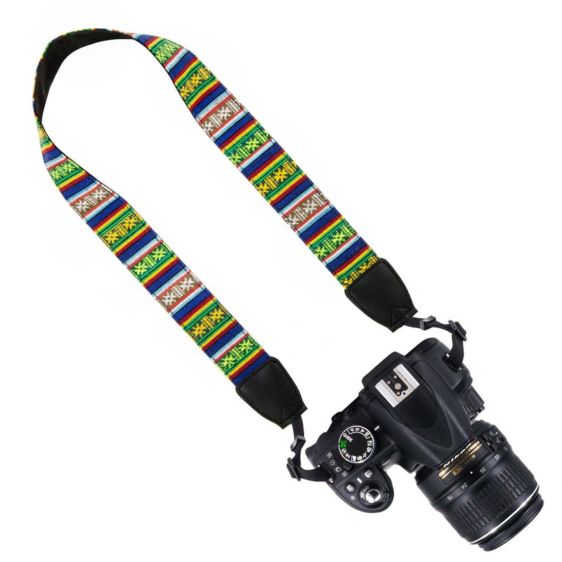  [AUSTRALIA] - Wolven Pattern Canvas Camera Neck Shoulder Strap Belt Compatible with All DSLR/SLR/Men/Women etc, (4)