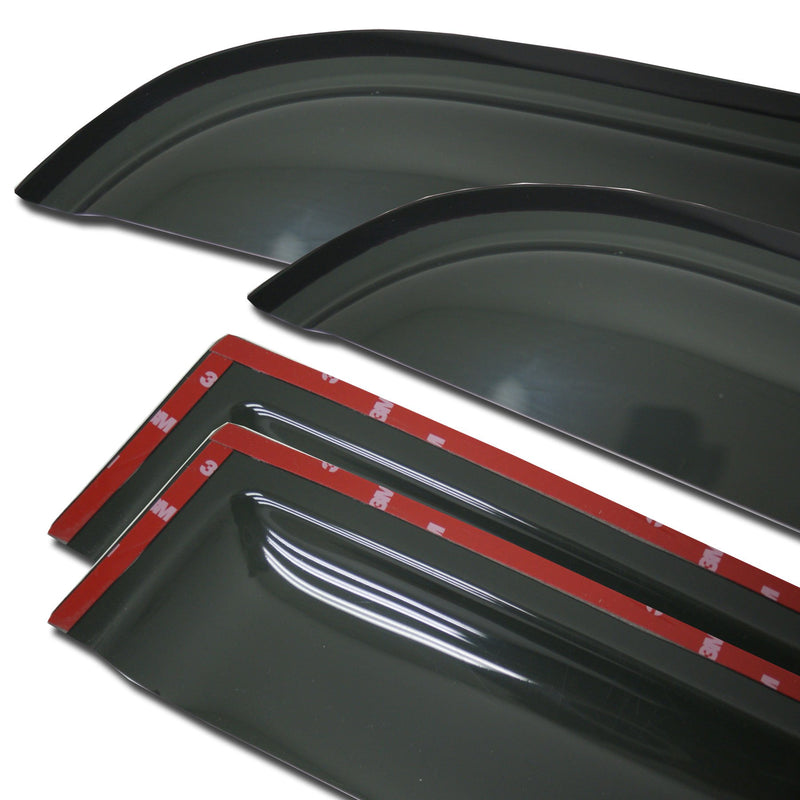  [AUSTRALIA] - TuningPros WV2M-397 Outside Mount 2.0mm Window Visor Deflector Rain Guard Dark Smoke, 4 Pcs Set Compatible With 2004-2008 Suzuki Forenza