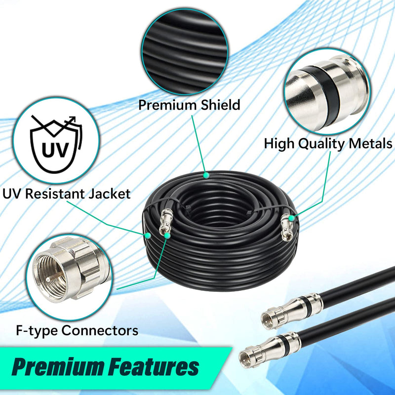  [AUSTRALIA] - MOOKEERF RG11 Coaxial Cable 3ft F Type Cable,Low Loss RG11 Cable 3 Feet,14AWG RG11 Coax Cable 75ohm,High Definition RG11 F Type Connector Cable for CATV,Satellite Dish,VHF/UHF,Radio,TV Antennas