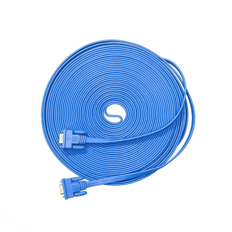 DTECH Flat Thin Extra Long VGA Cable 25 ft Male to Male 15 Pin Connector Computer Monitor Cord 1080p HD High Resolution(8 Meter, Blue) 25ft - LeoForward Australia