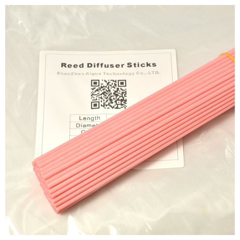  [AUSTRALIA] - Ougual 100 Pieces Fiber Reed Diffuser Replacement Refill Sticks (8" x 3mm, Pink) 8" x 3mm