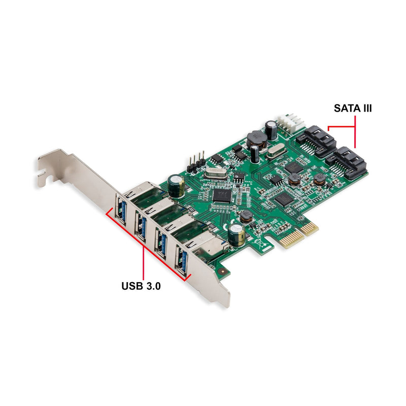  [AUSTRALIA] - Syba 4 Port USB 3.0 and 2 Port SATA III PCIe 2.0 X 1 Card VLI/ASMedia Chipset Components Other SD-PEX50064 6-port