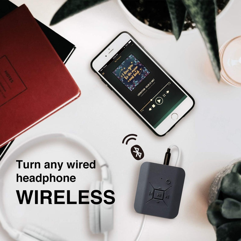 TUNAI Square Portable Bluetooth 5.0 USB DAC/Headphone Receiver Amplifier with aptX, aptX Low Latency, AAC, Discrete Cirrus Logic DAC, Low Noise Floor, Cord Management, Built-in Microphone - LeoForward Australia