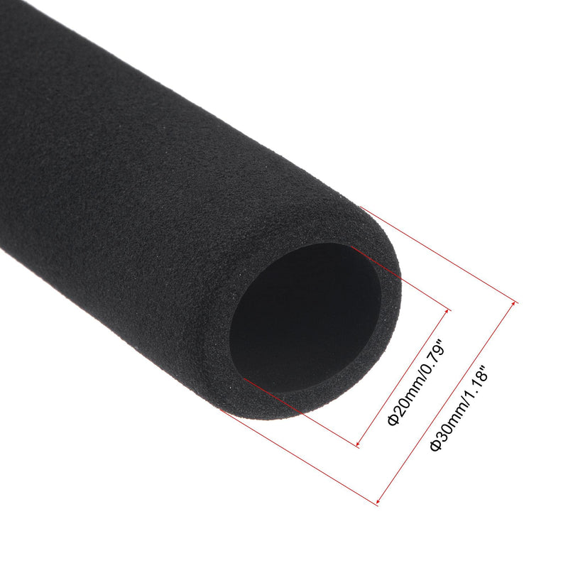  [AUSTRALIA] - uxcell Foam Tubing for Handle Grip Support, Pipe Insulation, 20mm ID 30mm OD 495mm Length Black