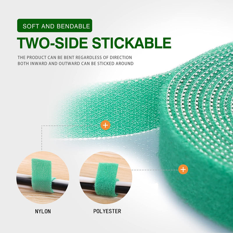  [AUSTRALIA] - Cord Tie Strap, Green Gardening Tape, 33 Feet x 1/2'' in 1 roll, Recycle and Reusable