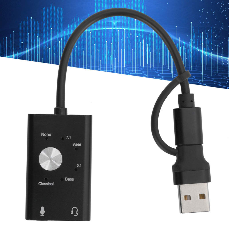  [AUSTRALIA] - TypeC to Audio Sound Card,7.1 Channel Laptop External 2 in 1 Sound Card USB Audio Adapter,Type C External Stereo Sound Card for OS X V9.0 or Higher