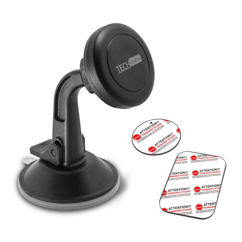  [AUSTRALIA] - TechMatte Car Phone Mount Magnetic-Dashboard Mounted Car Phone Holder-Universal Smartphone Compatibility with Strong Magnetic Technology (Black)